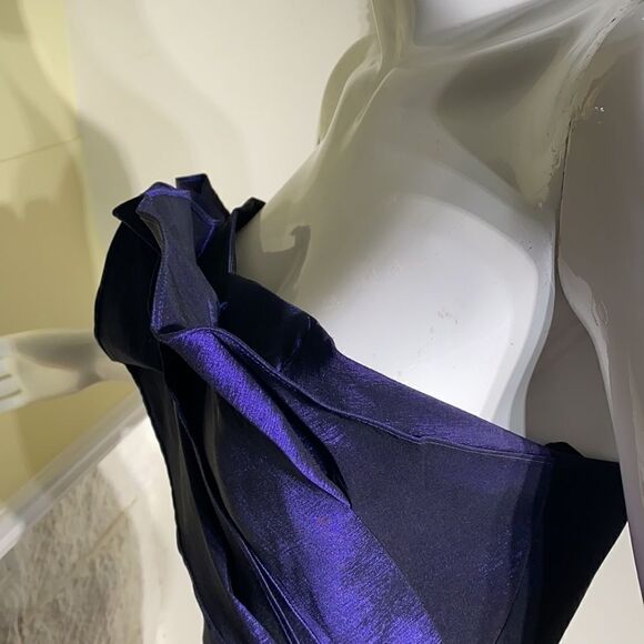 Max & Cleo Strapless Purple Taffeta Mini Cocktail Party Dress - Picture 7 of 16